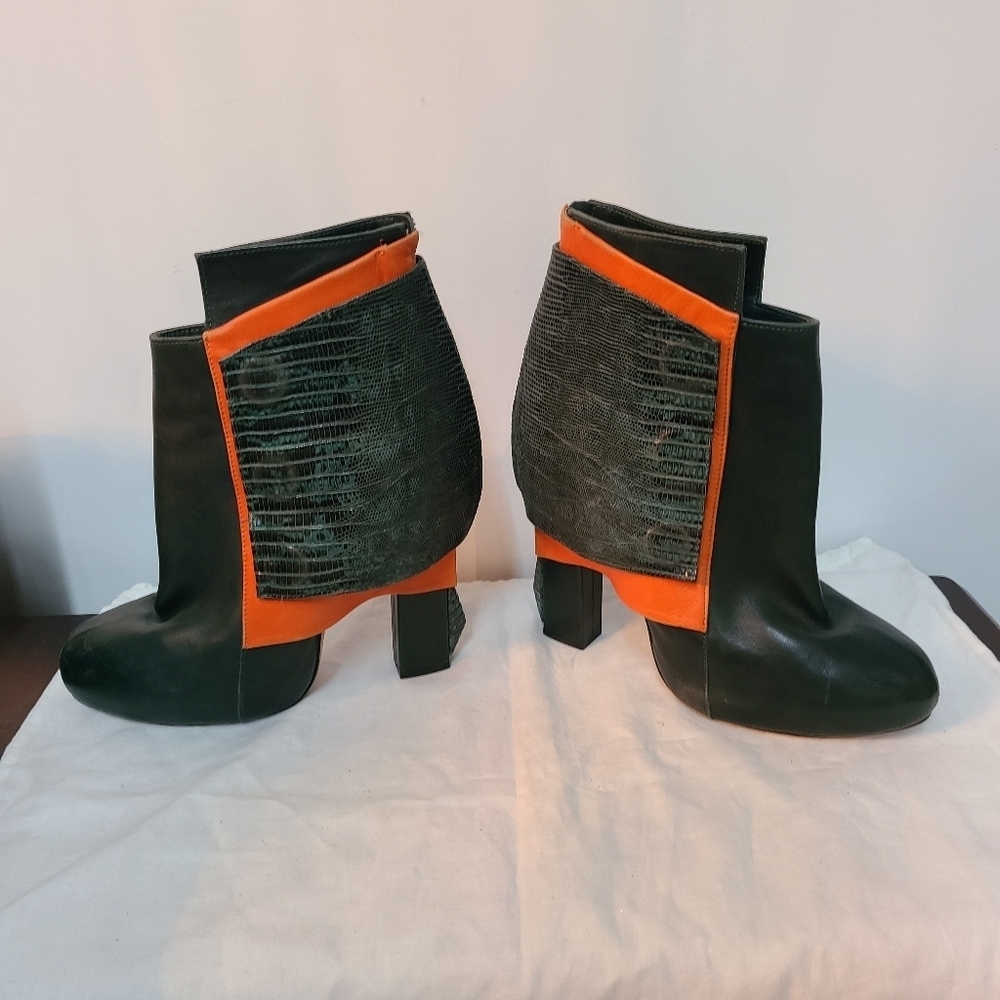 Balenciaga Pringle of Scotland Leather Geometric Boots Size European 40